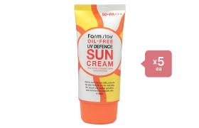 Farm Stay Oil Free UV Defence Sun Cream SPF50+ PA+++ - 70ml (5ea) Set