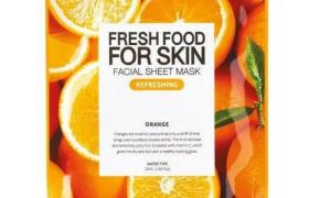 Masque en tissu à l'orange rafraîchissant Fresh Food Farm Skin