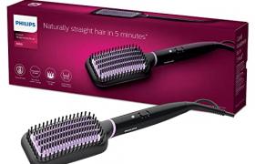 Philips BHH880/00 Brosse lissante chauffante StyleCare Essential, Zone de brossage ultra-large, Technologie ThermoProtect, Revêtement en céramique tourmaline Philips BHH880/00 Brosse lissante chauffante StyleCare Essential, Zone de brossage ultra-large, Technologie ThermoProtect, Revêtement en céramique tourmaline