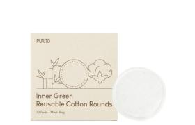 PURITO - Ronds de coton réutilisables verts intérieurs - 10 Pads PURITO - Ronds de coton réutilisables verts intérieurs - 10 Pads