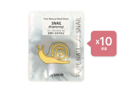 The Saem - Pure Natural Mask Sheet - Snail Brightening (10ea) Set The Saem - Pure Natural Mask Sheet - Snail Brightening (10ea) Set