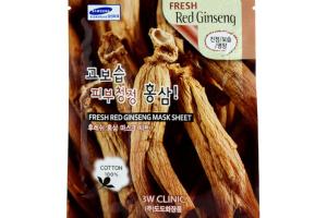 3W Clinic - Feuille de masque au ginseng rouge frais - 1pièce 3W Clinic - Feuille de masque au ginseng rouge frais - 1pièce
