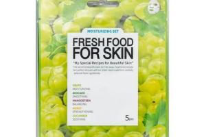 5 masques tissu hydratants aux raisins Fresh Food Farm Skin 5 masques tissu hydratants aux raisins Fresh Food Farm Skin