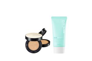 A'PIEU - Pure Block Aqua Sun Gel SPF50+ PA+++ X Jung Saem Mool - Essential Skin Nuder Long Wear Cushion - 14g +14g - Light A'PIEU - Pure Block Aqua Sun Gel SPF50+ PA+++ X Jung Saem Mool - Essential Skin Nuder Long Wear Cushion - 14g +14g - Light