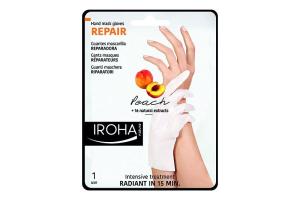 Gants masques réparateurs mains et ongles Pêche IROHA Gants masques réparateurs mains et ongles Pêche IROHA
