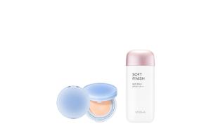 MISSHA - All-Around Safe Block Soft Finish Sun Milk SPF50+ PA+++ - 70ml X Romand - Bare Water Cushion - 20g - 21 Pure