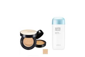 MISSHA - All-Around Safe Block Waterproof Sun Milk SPF 50+/PA++++ - 70ml X Jung Saem Mool - Essential Skin Nuder Cushion -...
