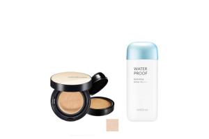 MISSHA - All-Around Safe Block Waterproof Sun Milk SPF 50+/PA++++ - 70ml X Jung Saem Mool - Essential Skin Nuder Cushion -...