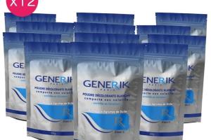 Pack de 12 poudres de décoloration à la kératine GENERIK 500G