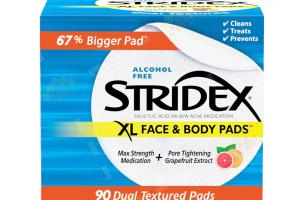 STRIDEX - Coussinets XL pour le visage et le corps - 90pièces