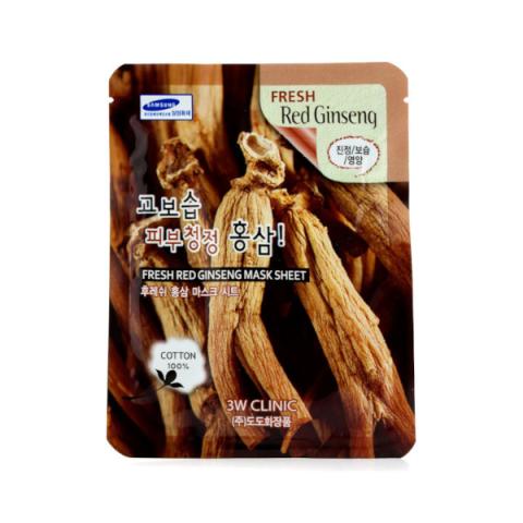 3W Clinic - Feuille de masque au ginseng rouge frais - 1pièce