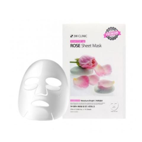3W Clinic - Masque en feuille Rose Essential Up - 1pièce 3W Clinic - Masque en feuille Rose Essential Up - 1pièce