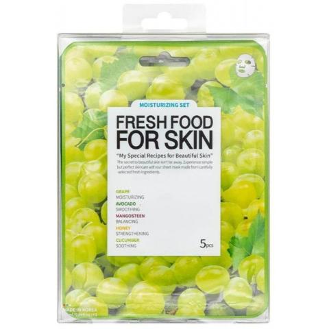 5 masques tissu hydratants aux raisins Fresh Food Farm Skin 5 masques tissu hydratants aux raisins Fresh Food Farm Skin