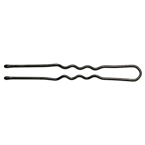 50 épingles ondulées perlées noires 4.5cm