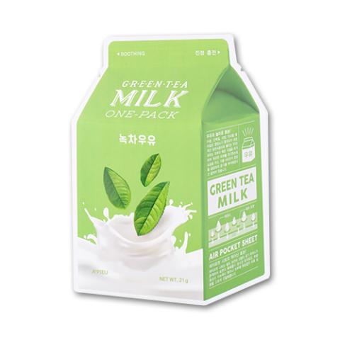 A'PIEU - Masque en feuille Milk One Pack - Green Tea - 1pièce A'PIEU - Masque en feuille Milk One Pack - Green Tea - 1pièce
