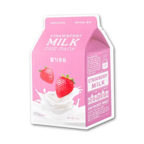 A'PIEU - Masque en feuille Milk One Pack - Strawberry - 1pièce A'PIEU - Masque en feuille Milk One Pack - Strawberry - 1pièce