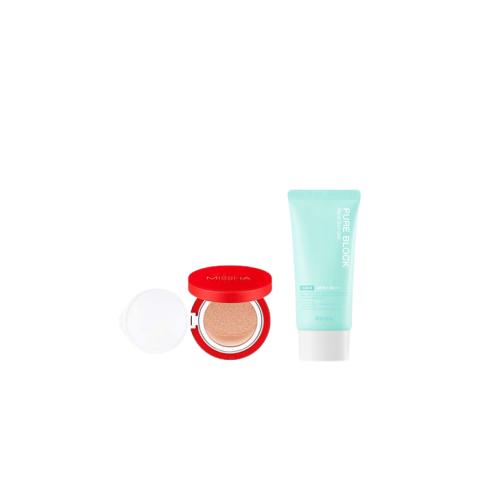 A'PIEU - Pure Block Aqua Sun Gel SPF50+ PA+++ X X MISSHA - Velvet Finish Cushion SPF50+ PA+++ - 15g - 23 A'PIEU - Pure Block Aqua Sun Gel SPF50+ PA+++ X X MISSHA - Velvet Finish Cushion SPF50+ PA+++ - 15g - 23