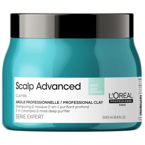 Argile purifiante 2-en-1 cheveux gras Scalp Advanced L'Oréal Professionnel 500ML Argile purifiante 2-en-1 cheveux gras Scalp Advanced L'Oréal Professionnel 500ML