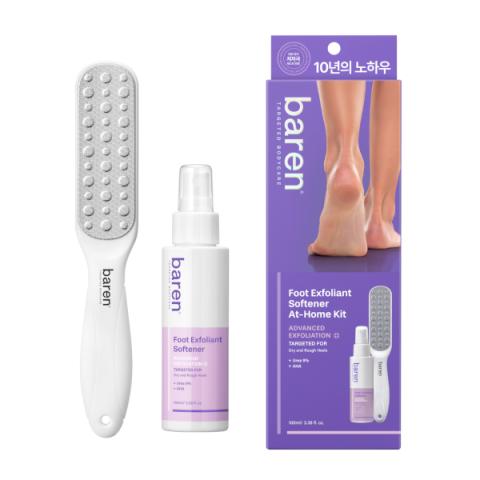 Baren - Kit exfoliant et adoucissant pour les pieds à domicile (brume + râpe à pieds) - 2ea