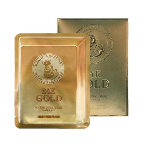 Elizavecca - 24K Gold Water Dual Snail Pack de masques - 10pièce Elizavecca - 24K Gold Water Dual Snail Pack de masques - 10pièce