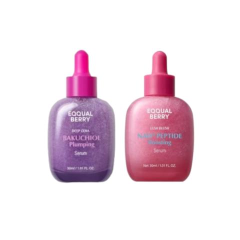 EQQUALBERRY - Bakuchiol Plumping Serum - 30ml (1ea) + NAD+ Peptide Boosting Serum - 30ml (1ea) Set