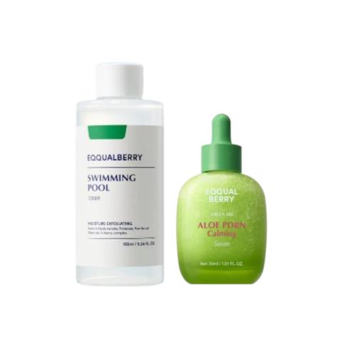 EQQUALBERRY - Swimming Pool Daily Facial Toner - 155ml (1ea) + Aloe PDRN Calming Serum - 30ml (1ea) Set