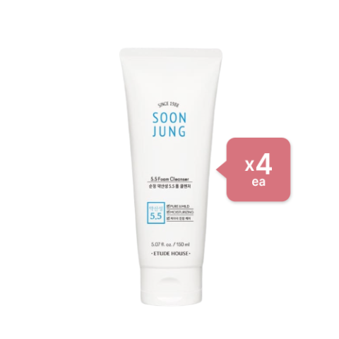 Etude House - Soon Jung 5.5 Foam Cleanser - 150ML - White (4ea) Set Etude House - Soon Jung 5.5 Foam Cleanser - 150ML - White (4ea) Set