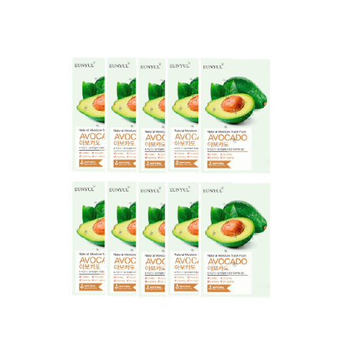 EUNYUL - Pack Masque Hydratant Naturel - Avocat - 10pièces EUNYUL - Pack Masque Hydratant Naturel - Avocat - 10pièces