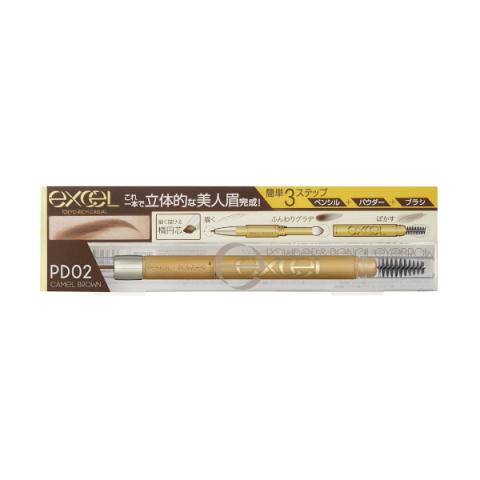 EXCEL - Poudre & Crayon Eyebrow EX - 0.4g - PD02 Camel Brown EXCEL - Poudre & Crayon Eyebrow EX - 0.4g - PD02 Camel Brown