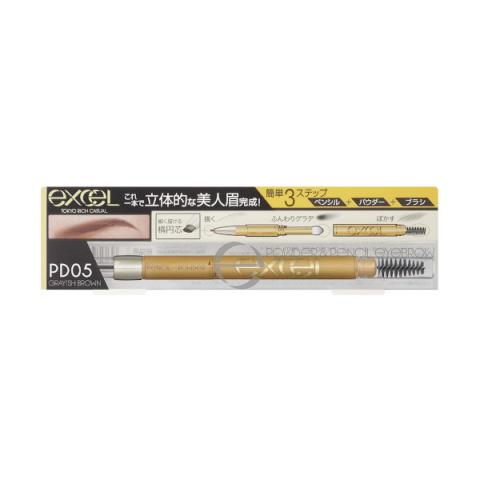 EXCEL - Poudre & Crayon Eyebrow EX - 0.4g - PD05 Grayish Brown EXCEL - Poudre & Crayon Eyebrow EX - 0.4g - PD05 Grayish Brown