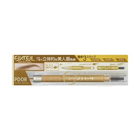 EXCEL - Poudre & Crayon Eyebrow EX - 0.4g - PD08 Honey Brown EXCEL - Poudre & Crayon Eyebrow EX - 0.4g - PD08 Honey Brown