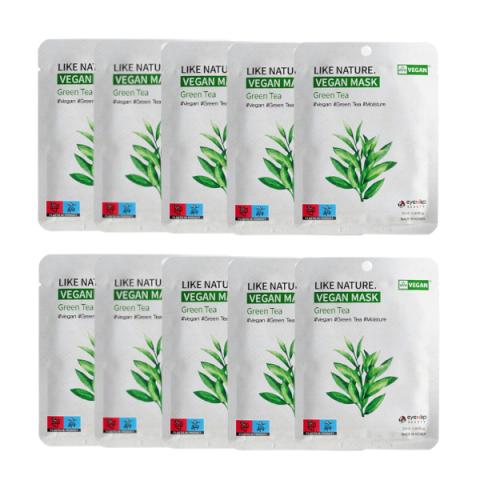 EYENLIP - Like Nature Vegan Mask Pack - 25ml x 10ea - Green Tea EYENLIP - Like Nature Vegan Mask Pack - 25ml x 10ea - Green Tea