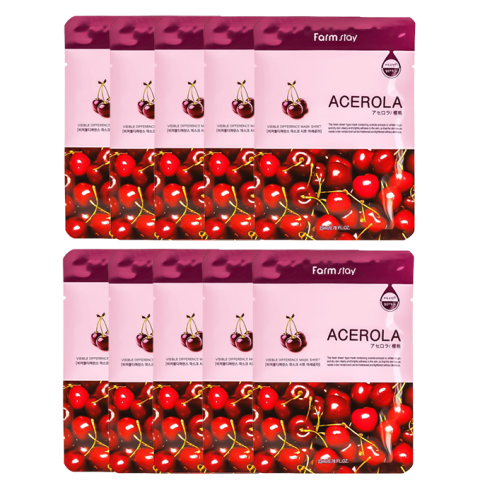 Farm Stay - Visible Difference Feuille de masque - Acerola - 10pièce Farm Stay - Visible Difference Feuille de masque - Acerola - 10pièce
