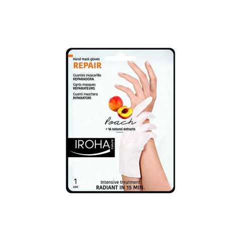 Gants masques réparateurs mains et ongles Pêche IROHA Gants masques réparateurs mains et ongles Pêche IROHA