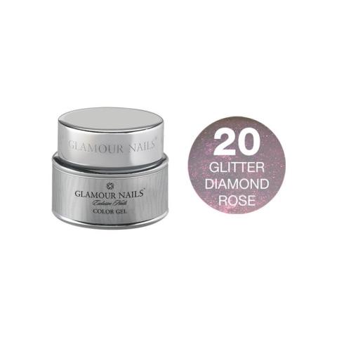 Gel glitter 20 diamond rose Glamour Nails 5ML