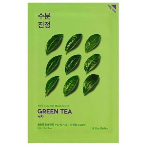Holika Holika - pure Essence, Feuille de masque - Thé vert - 1pièce Holika Holika - pure Essence, Feuille de masque - Thé vert - 1pièce