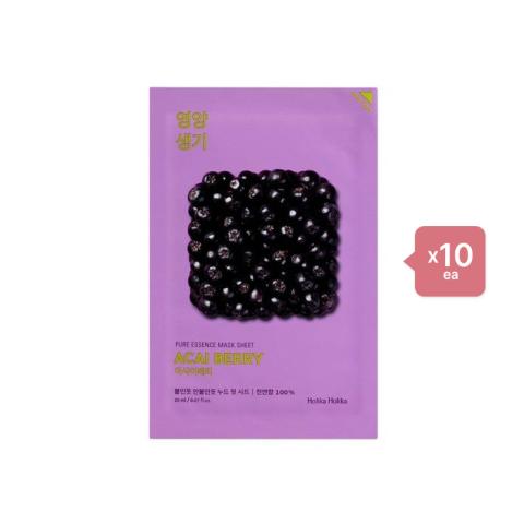Holika Holika Pure Essence Mask Sheet - Acai Berry - 1pièce (10ea) Set Holika Holika Pure Essence Mask Sheet - Acai Berry - 1pièce (10ea) Set