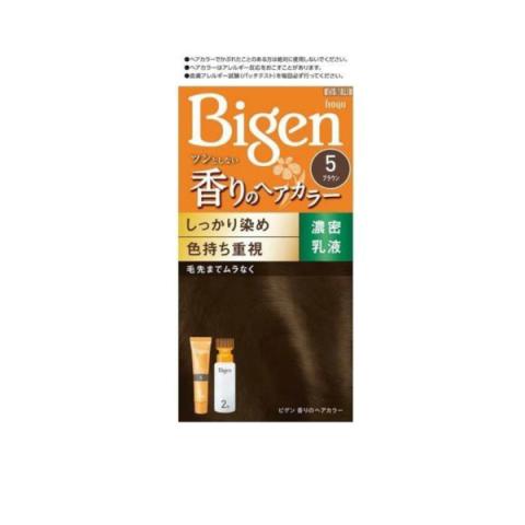 hoyu - hoyu Émulsion colorante parfumée Bigen - 40g + 60ml - 5 Brown