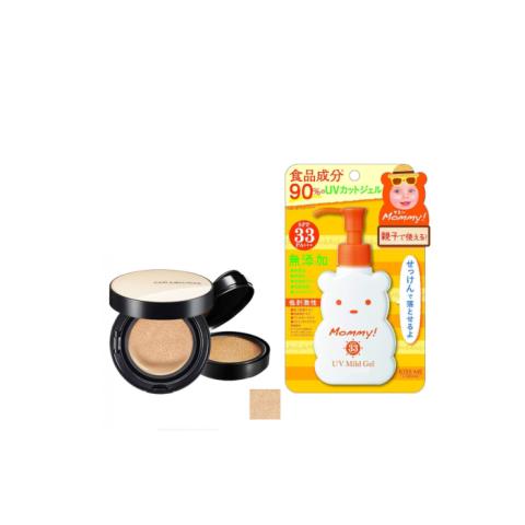 ISEHAN - Kiss Me Mommy UV Mild Gel SPF33 PA+++ - 100ml X Jung Saem Mool - Essential Skin Nuder Cushion - 14g+14g - Light ISEHAN - Kiss Me Mommy UV Mild Gel SPF33 PA+++ - 100ml X Jung Saem Mool - Essential Skin Nuder Cushion - 14g+14g - Light