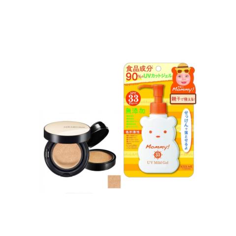 ISEHAN - Kiss Me Mommy UV Mild Gel SPF33 PA+++ - 100ml X Jung Saem Mool - Essential Skin Nuder Cushion - 14g+14g - Medium ISEHAN - Kiss Me Mommy UV Mild Gel SPF33 PA+++ - 100ml X Jung Saem Mool - Essential Skin Nuder Cushion - 14g+14g - Medium