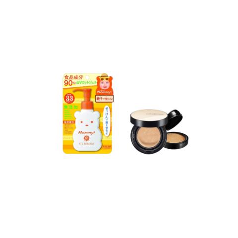 ISEHAN - Kiss Me Mommy UV Mild Gel SPF33 PA+++ - 100ml X Jung Saem Mool - Essential Skin Nuder Cushion - 14g+14g - Medium-Deep ISEHAN - Kiss Me Mommy UV Mild Gel SPF33 PA+++ - 100ml X Jung Saem Mool - Essential Skin Nuder Cushion - 14g+14g - Medium-Deep