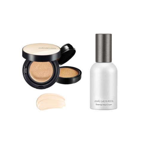 JUNGSAEMMOOL - Essential Skin Nuder Cushion SPF50+ PA+++ (With Refill) - 14g+14g - 13 Fair (1ea) + Essential Mool Cream - 30ml JUNGSAEMMOOL - Essential Skin Nuder Cushion SPF50+ PA+++ (With Refill) - 14g+14g - 13 Fair (1ea) + Essential Mool Cream - 30ml
