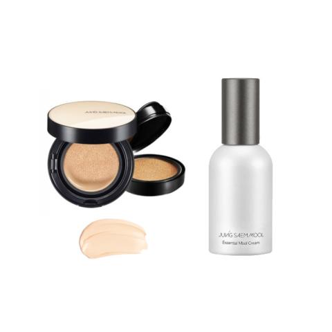 JUNGSAEMMOOL - Essential Skin Nuder Cushion SPF50+ PA+++ (With Refill) - 14g+14g - 17 Fair-Light (1ea) + Essential Mool Cream... JUNGSAEMMOOL - Essential Skin Nuder Cushion SPF50+ PA+++ (With Refill) - 14g+14g - 17 Fair-Light (1ea) + Essential Mool Cream...