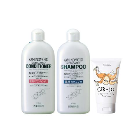 KAMINOMOTO X Elizavecca Hair Care Shampoo & Conitioner & Treatment Set KAMINOMOTO X Elizavecca Hair Care Shampoo & Conitioner & Treatment Set