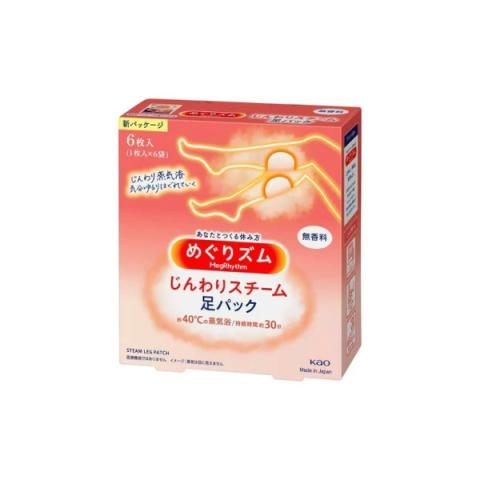 Kao - Pack de pieds MegRhythm Gradual Steam non parfumé - 6pièce Kao - Pack de pieds MegRhythm Gradual Steam non parfumé - 6pièce