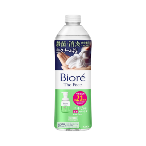 Kao - Recharge pour nettoyant moussant visage Biore, soin anti-acné - 340ml Kao - Recharge pour nettoyant moussant visage Biore, soin anti-acné - 340ml