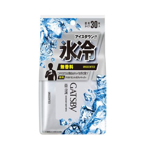 Mandom - Gatsby - Ice Deo. Papier corporel non parfumé - 30pièces Mandom - Gatsby - Ice Deo. Papier corporel non parfumé - 30pièces