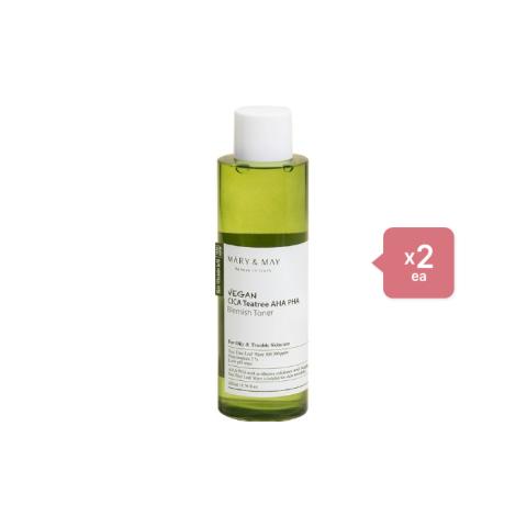 MARY&MAY Vegan CICA Teatree AHA PHA Blemish Toner - 200ml (2ea) Set