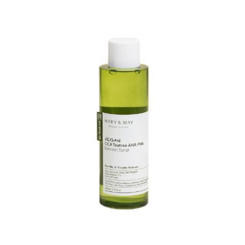 MARY&MAY - Vegan CICA Teatree AHA PHA Blemish Toner - 200ml MARY&MAY - Vegan CICA Teatree AHA PHA Blemish Toner - 200ml