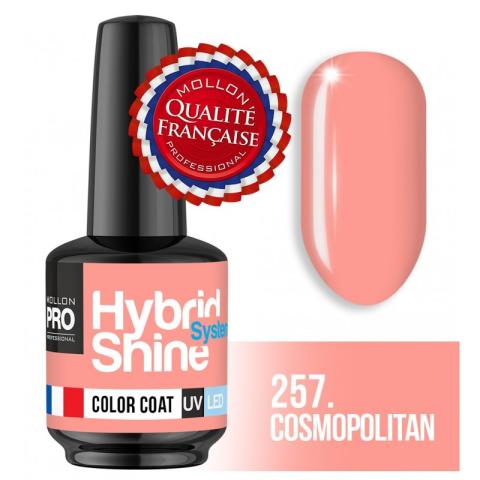 Mini Vernis Semi-Permanent Hybrid Shine Mollon Pro 257 Cosmopolitan 8 ml Mini Vernis Semi-Permanent Hybrid Shine Mollon Pro 257 Cosmopolitan 8 ml